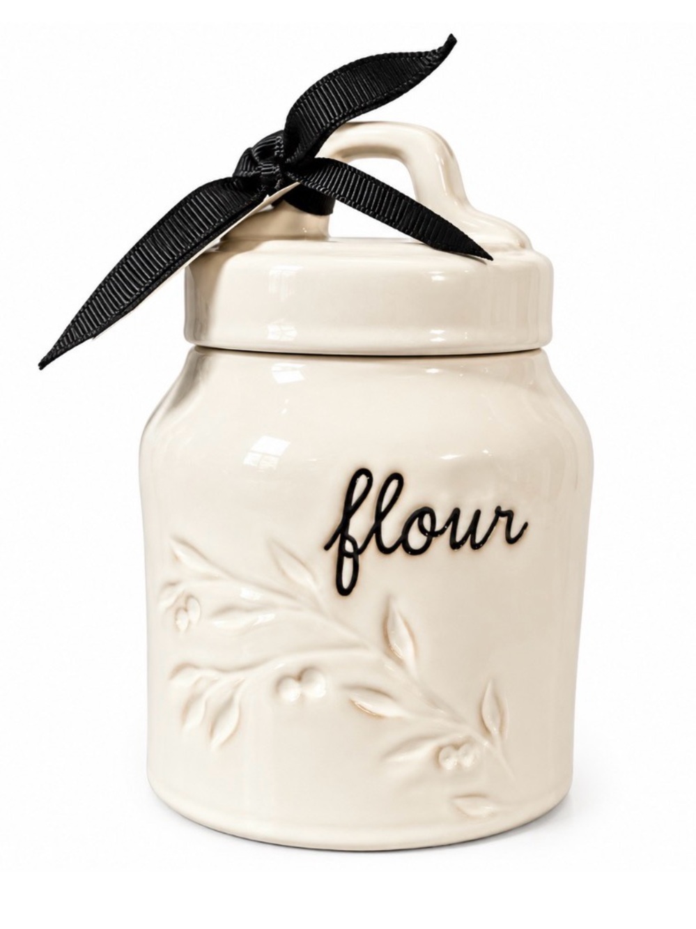 HTF Rae Dunn Small/Baby ‘Flour’ Canister Botanical Script NWT